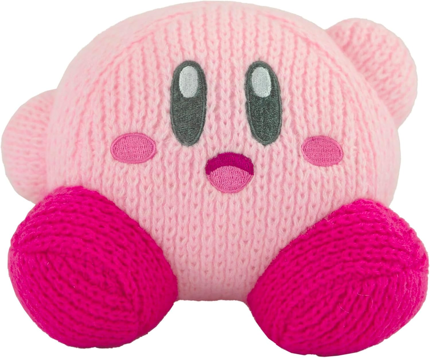 TOMY Nuiguru Knitted Kirby Plush Toy - Swinging Kirby - Knitted Plush - Collectible Plush Toy - Soft and Cute Plush Toy and Childrens Valentines Day Gift - 6 Inch