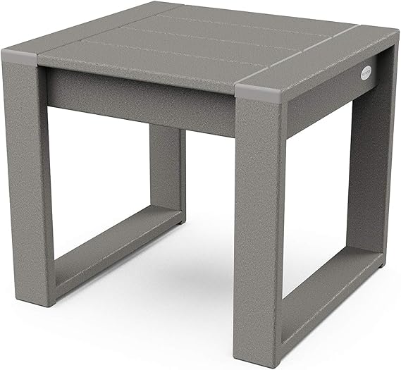 POLYWOOD Edge End Table, Slate Grey