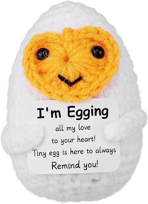 Valentines Day Gifts Inspirational Gift for Women Crochet Positive Egg Christmas Birthday Easter Gifts for Her Him (Egg My Love to U)
