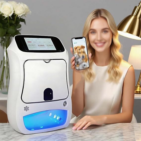 Professional Nail Printer Machine Kit, 3D Smart Nail Art Printing Device with AI Nail Shape Recognition, APP Control, 4800DPI High-Resolution, DIY Digital Fingernail Painting
