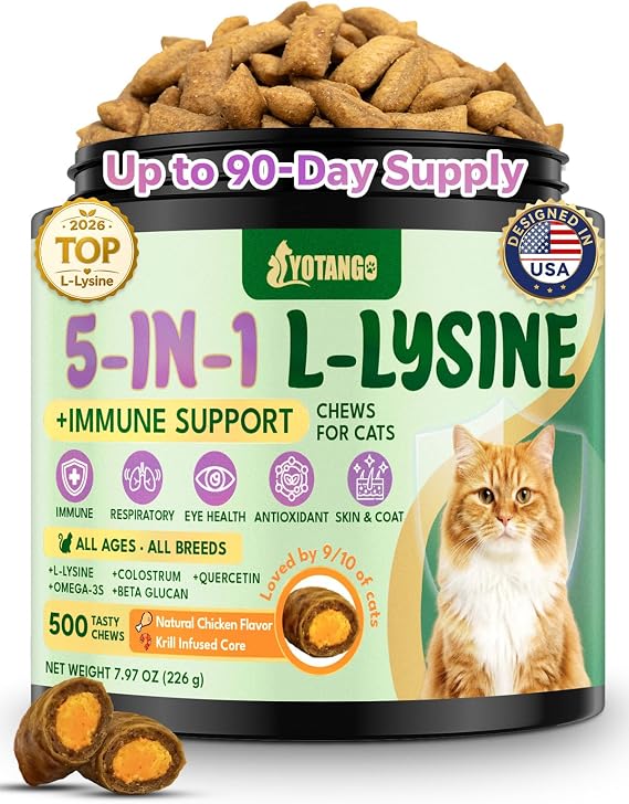 Lysine for Cats, L-Lysine for Cats Chews & Treats, 500 Ct, Immune Support