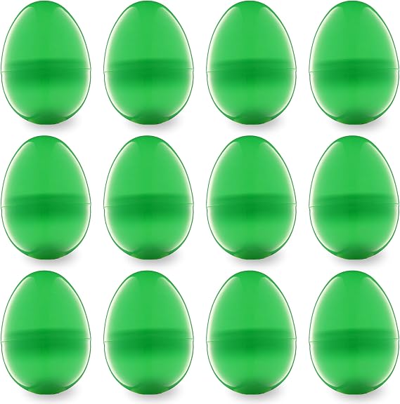 Entervending Easter Eggs 3 - Bright Fillable Easter Eggs 12 pcs - Easter Basket Stuffers - Empty Large Enough to Hold Toy and Candy - Plastic Easter Egg Filler Bulk - Egg Hunt Kids Surprise