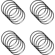 Steel Wire Keychain,Plastic Coated Metal Key Ring Loop,Luggage Tags Loops,2mm Twist Barrel,5.9 in,Black, Black, S