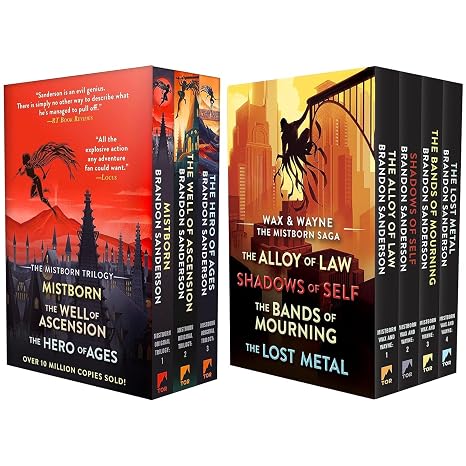 The Mistborn Saga Series 7 Books Set - Paperback Edition - Mistborn, The Well of Ascension, The Hero of Ages, The Alloy of Law, Shadows of Self, The Bands of Mourning, The Lost Metal