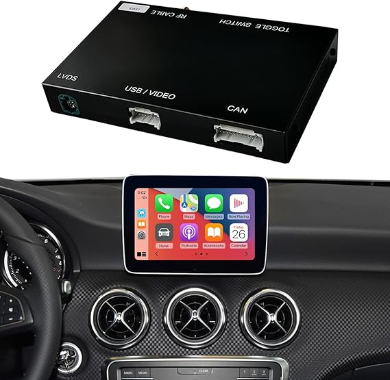 Road Top Wireless CarPlay Interface Decoder for Mercedes-Benz NTG5.0 | For B/C/E/G/S/V/GLC/CLA/GLA/GLE/GLS Class (2015-2018), Support Wireless Carplay, Android Auto, MirrorLink