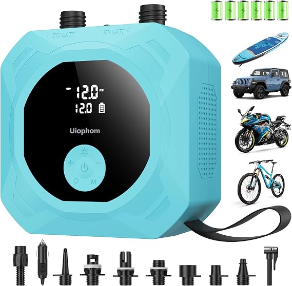50PSI Paddle Board Electric Pump, Rechargeable SUP Pump 15,600mAh, Intelligent Dual Stage Inflation & Deflation, Auto-Off for Stand Up Paddle Boards, Car Tires, Boats, Surfing Kite, Tent