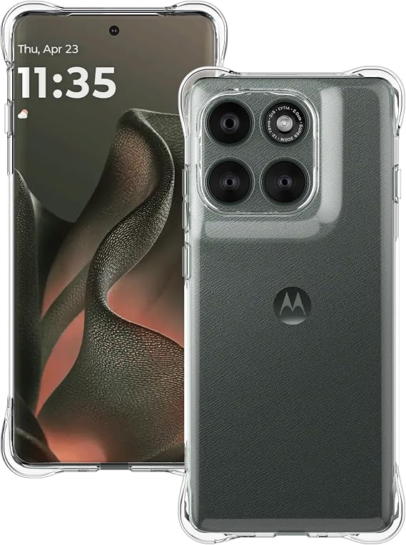 Foluu Clear Case for Motorola Edge 5G (2025) - Slim Fit Scratch Resistant TPU Silicone Reinforced Corners Protective Cover for Moto Edge 5G (2025)