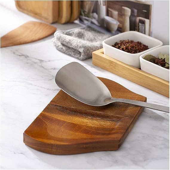 Wooden Spoon Holder, Large Double Wooden Spoon Rest for Stove Top