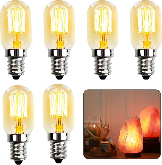 15W E14 Screw Salt Lamp Bulbs 230V,Scentsy Light Small Edison Screw Bulb | 6Pcs Mini warmer night light ses pygmy bulb warm white 2700k dimmable, t20 e14 pygmy fridge tubular bulbs [Energy Class A]