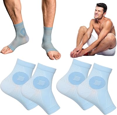 2Pairs Neuropathy Socks for Men and Women - Soothe Relief Socks for Neuropathy Pain Women - Plantar Fasciitis Socks - Anti Fatigue Compression Foot Sleeve Support Brace Sock XL, Blue