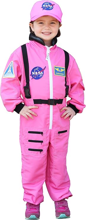Aeromax Jr. Astronaut Suit with Embroidered Cap and NASA patches, PINK, Size 2/3
