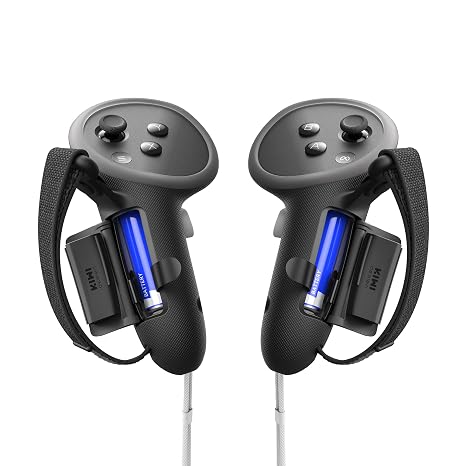KIWI design Non-Slip Controller Grips with Battery Opening for Quest 3/3S | Upgraded G4 Pro Silicone Protector with Secure Knuckle Strap, Meta Certified Accessory. 1-cm Extended Grip, Stable Signal