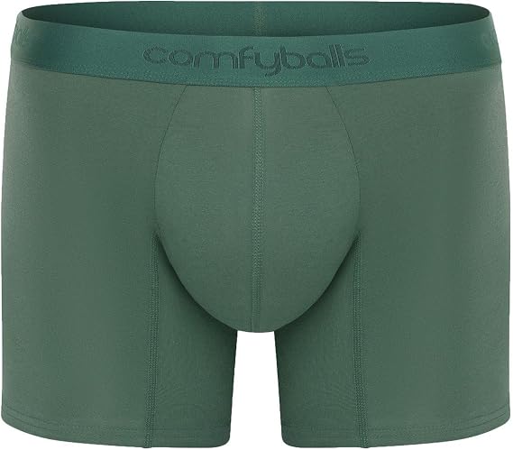 Comfyballs Mens Cotton Long Boxer - Ghost Moss Khaki