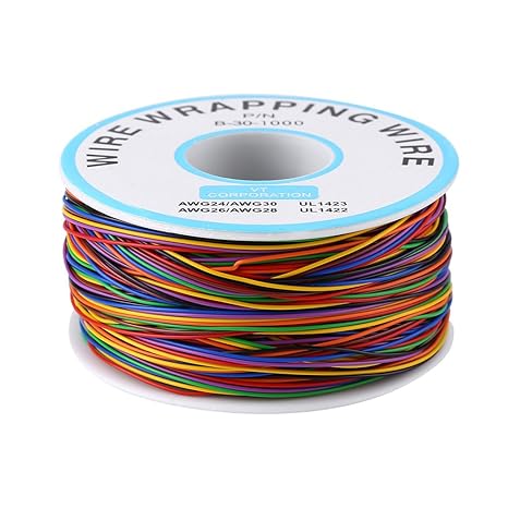 P/N B-30-1000 280M 30AWG 8-Wire Colored Insulation Test Wrapping CableWire Cable Wrapping Wire Tin Plated Copper Cable