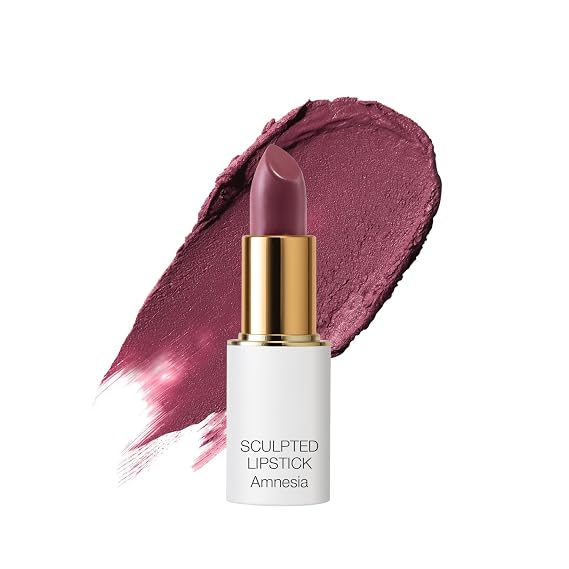 Ogee Full Bloom Sculpted Lipstick (Amnesia, Blackberry Mauve) | Long Lasting Organic Lipstick with Jojoba Oil & Micro Hyaluronic Acid, 70% Organic Ingredients & Made in USA
