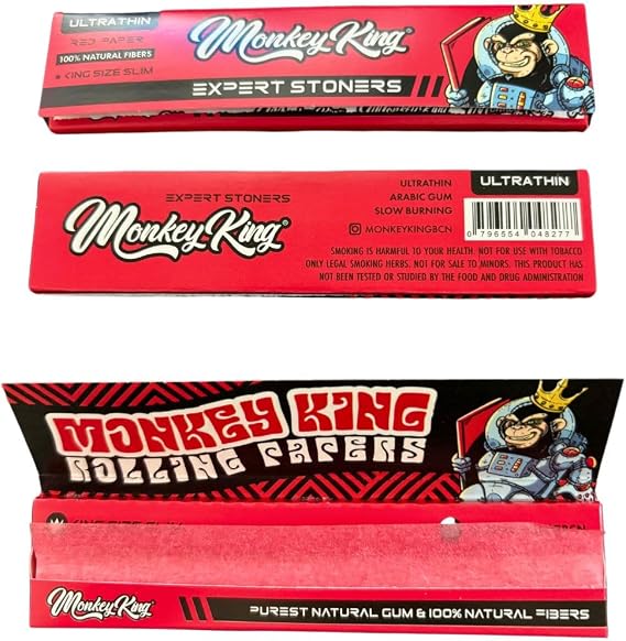 Monkey King Red Kingsize Slim Rolling Papers (1 Booklet)