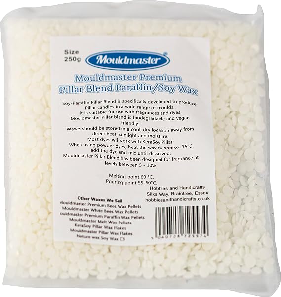 Mouldmaster Premium Pillar Blend Paraffin/Soy Wax 2, Off White, 250g