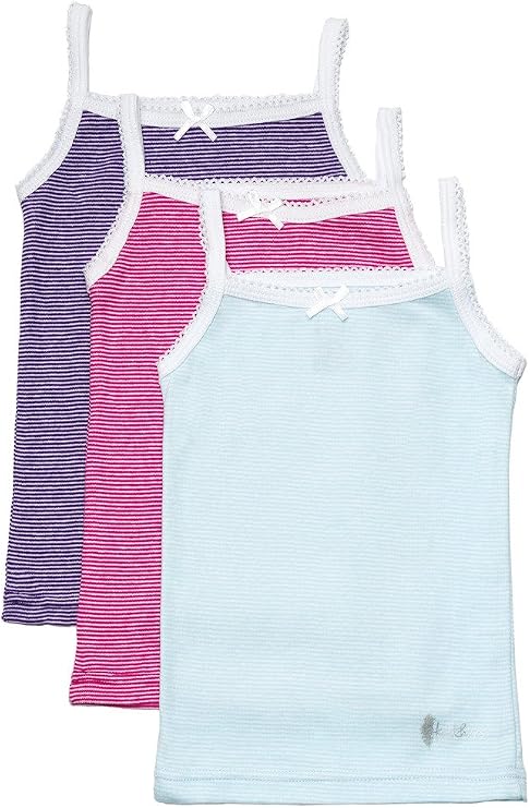 Feathers Girls Undershirts Cotton Tagless Cami Tank Tops, Sizes 2-16