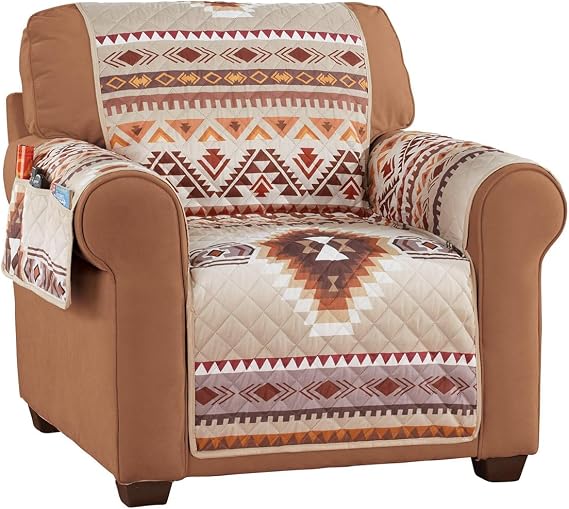 Collections Etc Quilted Neutral Southwest Geometric Furniture Cover