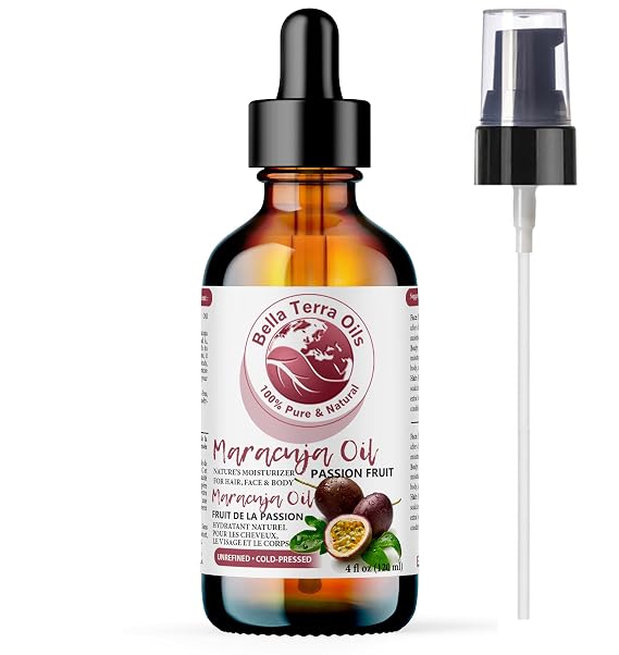 Bella Terra Oils - Maracuja Seed Oil 4oz - Dive into the Passion Fruit's Nutritional Profile, Enriched with Vitamin A & Essential Fatty Acids, for Natural Skin Nourishment