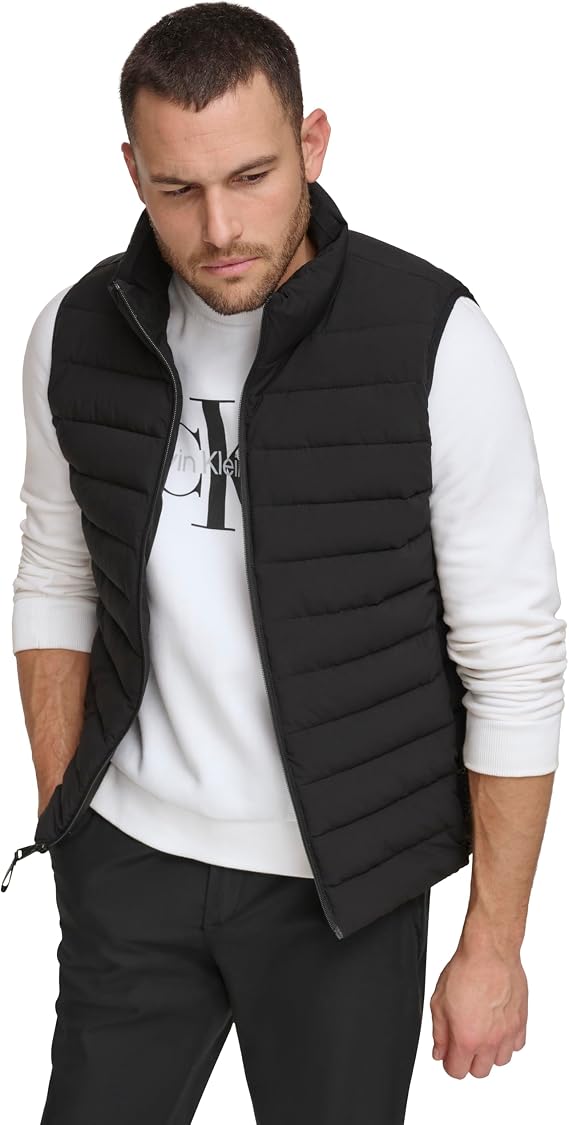Calvin Klein Men's Lightweight Insulated Quilted Zip Front Puffer Vest