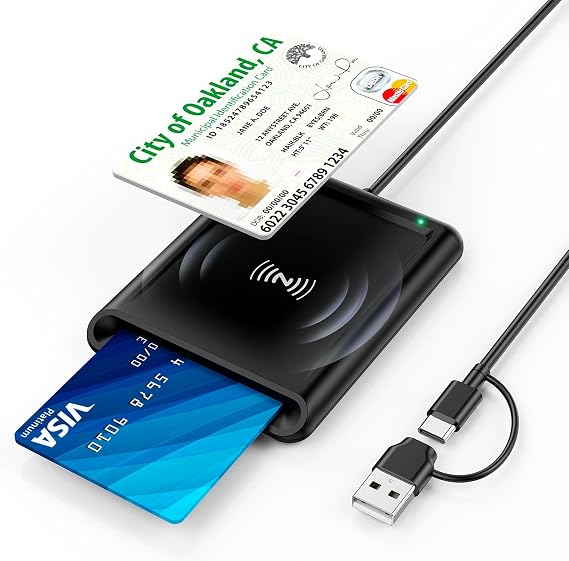 Smart Card Reader with NFC, CAC Reader for DOD Military Common Access