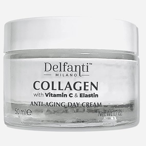 Delfanti-Milano COLLAGEN with VITAMIN C & ELASTIN Sculpting & Lifting Anti-Aging Day Cream Face and Neck Moisturizer Made in Italy
