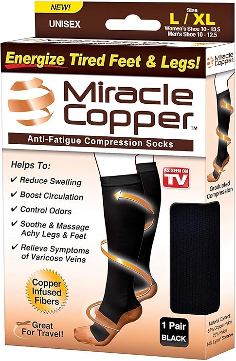 Miracle Copper Socks (Extra Firm) (Small/Medium, 1 Pair)