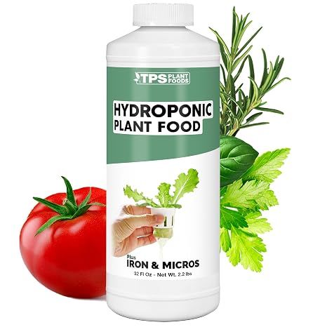 Hydroponic Plant Food Liquid Plant Food for Fast Nutrient Uptake, Vigorous Root Development & Higher Yields, 32 oz