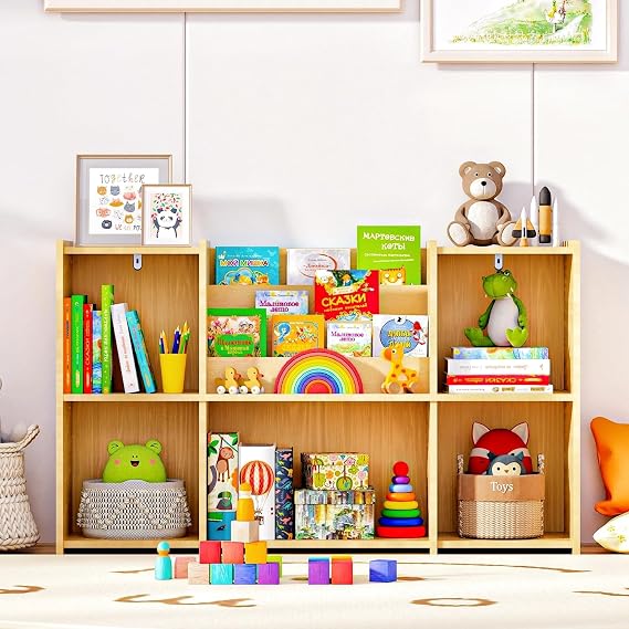 Montessori Bookshelf, Toy Storage Organizer, Montessori Shelf for Toys