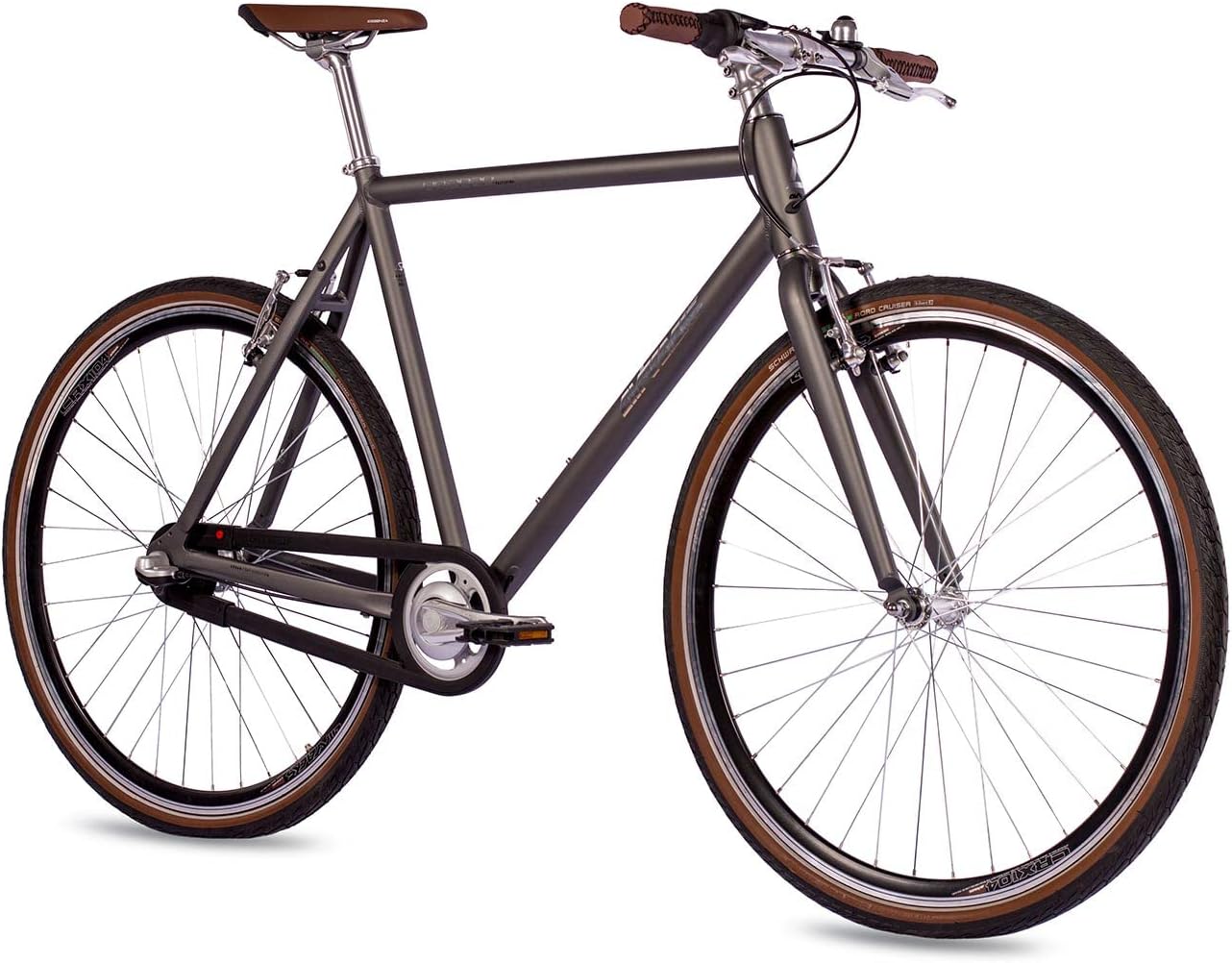 Airtracks Men's Urban Bike 28 Inch SPRIA City Bicycle Shimano Nexus 3 City Bike Grey Matt - Frame Heights 53 cm 57 cm - Model Year 2026