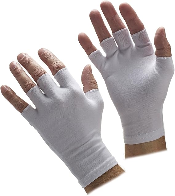 Half Finger White Gloves