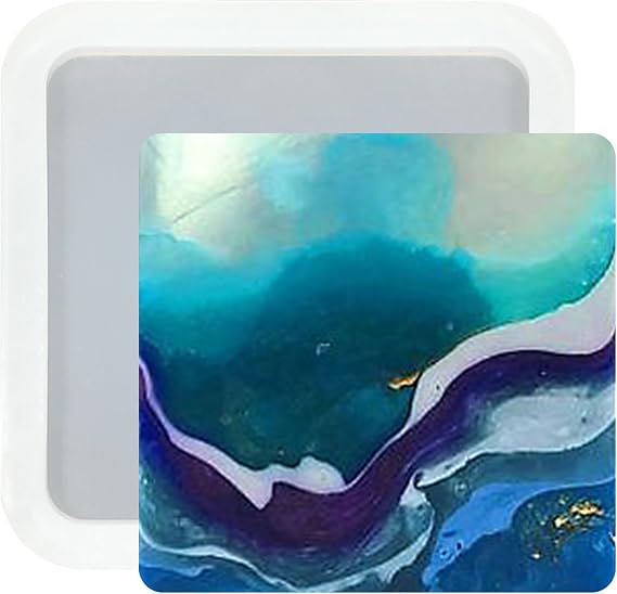 FUNSHOWCASE Small Square Coaster Pendant Resin Epoxy Silicone Mold