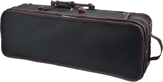 4/4 Full Size Violin Case, Lightweight Portable Carrying Bag, Oblong Professional Hard Case with Built-in Hygrometer, Shoulder Straps, Plush Lining for Students & Players, Black & Navy