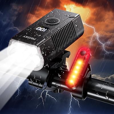 Bike Lights, 2025 New Bike Headlight, USB-C Rechargeable Bicycle Light, Aluminum Alloy Waterproof Bike Lights for Night Riding, 64 Modes for Adult Kids Road Cycling