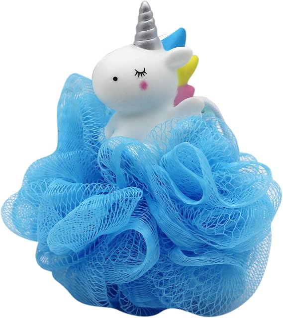 Unicorn Bath Mesh Shower Ball Pouf Loofahs Exfoliating Bath Sponge Body Cleaner for Children Kids