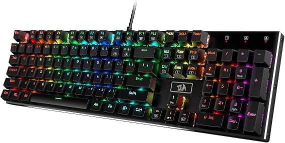 Redragon K556 Wired RGB Mechanical Gaming Keyboard, 104-Key Aluminum Board