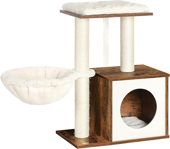 Feandrea Small Cat Tree for Kittens, Cat Condo with Scratching Posts