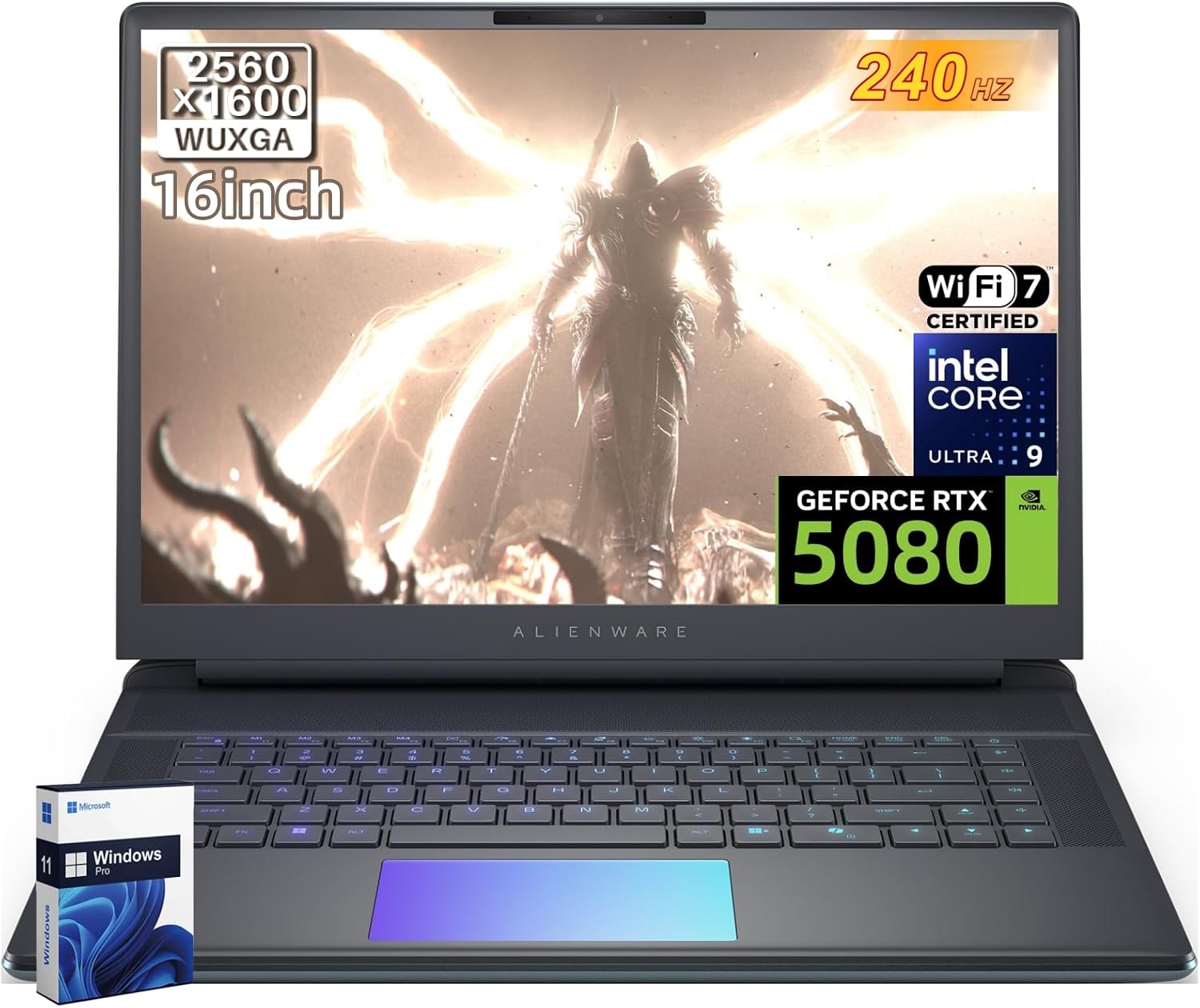 Alienware 16 Area-51 Gaming Laptop, NVIDIA RTX 5080 16GB GDDR7, 16 QHD 240Hz Display, Intel Ultra 9 275HXBeats i9, 4K Camera, WiFi 7, BT 5.4, 64 GB DDR5, 1 TB SSD, Win 11 Pro, Office Pro Lifetime