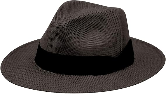 Mens Panama Hat Straw Fedora Breathable Lightweight Summer Hat, Wide Brim Sun Protection Hat for Beach Travel