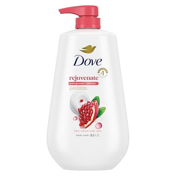Dove Body Wash Pomegranate & Hibiscus 30.6 oz Pump, Sulfate Free