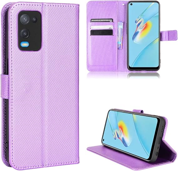 Case for Oppo A54 4G Leather Case Cover,Case for Oppo A54 4G CPH2239 Case PU Leather flip Cover Purple