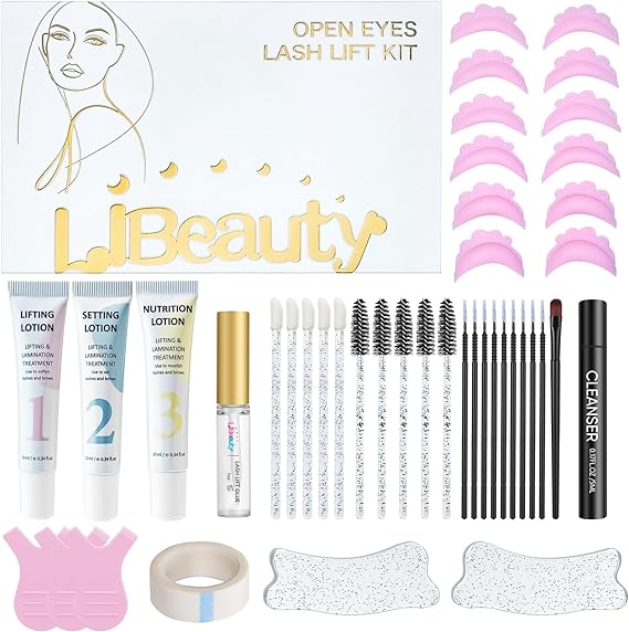 Libeauty Korean Lash Lift Kit, Brow Lamination Kit & Eyelash Lift Kit, Open-Eye Lash Lift Kit, New Eyelash Lift Shields for at Home and Salon DIY Use