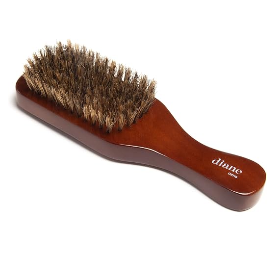 Diane Premium 100% Boar Bristle Club Wave Brush for Men and Barbers Medium Bristles for Thick Coarse Hair Use for Detangling, Smoothing, Wave Styles, Soft on Scalp, Restore Shine and Texture