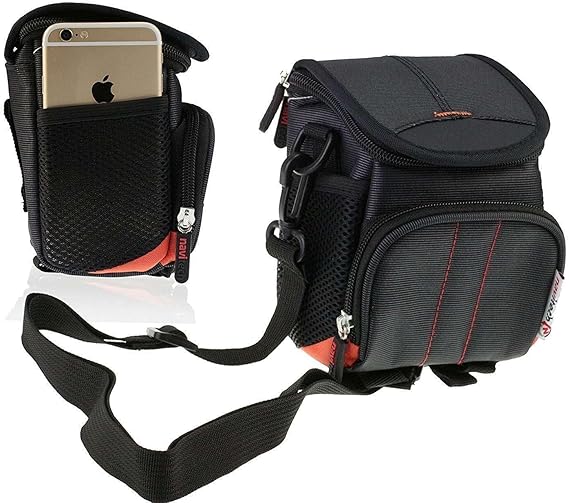 Navitech Black Camera Shoulder Bag Compatible with HICSHON 4K Compact Camera