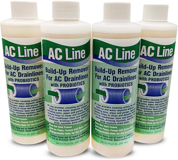 AC Drain Line Cleaner - 4 Pack / 12 Month Supply - Cleans HVAC drain lines, condensate lines, and more