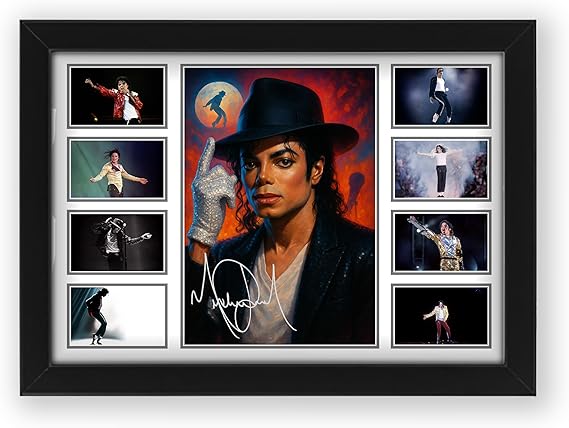 AllStarMedia Tribute To Michael Jackson Signed Poster Print - Limited Edition Autograph Fan Gift – Collectible Memorabilia Wall Art Merchandise (Framed A4 (30x21cm))