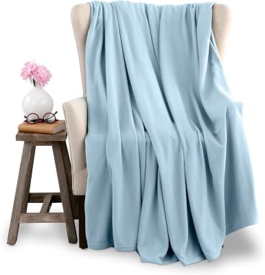 Vellux Microfleece Blanket, FullQueen, Light Blue