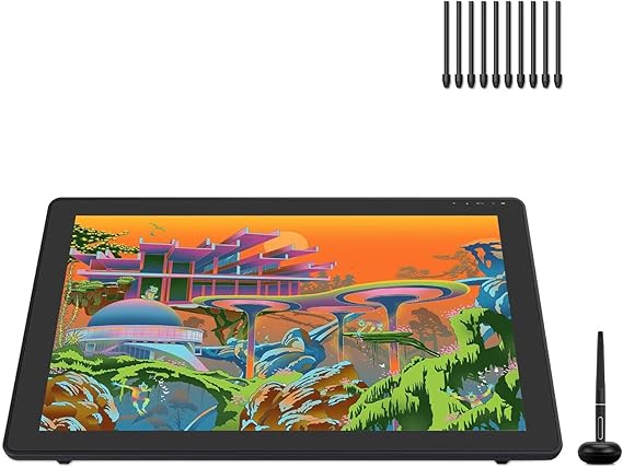 HUION KAMVAS 22 Plus Full-Laminated Graphics Drawing Tablet with Screen 140% s RGB Android Support Battery-Free Stylus 8192 Pen Pressure Tilt Adjustable Stand - 21.5inch
