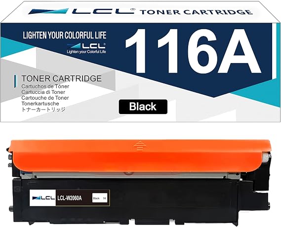 LCL Compatible Toner Cartridge Replacement for HP 116A W2060A for HP Color Laser 150A 150nw MFP 178nw MFP 178nwg MFP 179fnw MFP 179fwg Printer (1-Pack Black)
